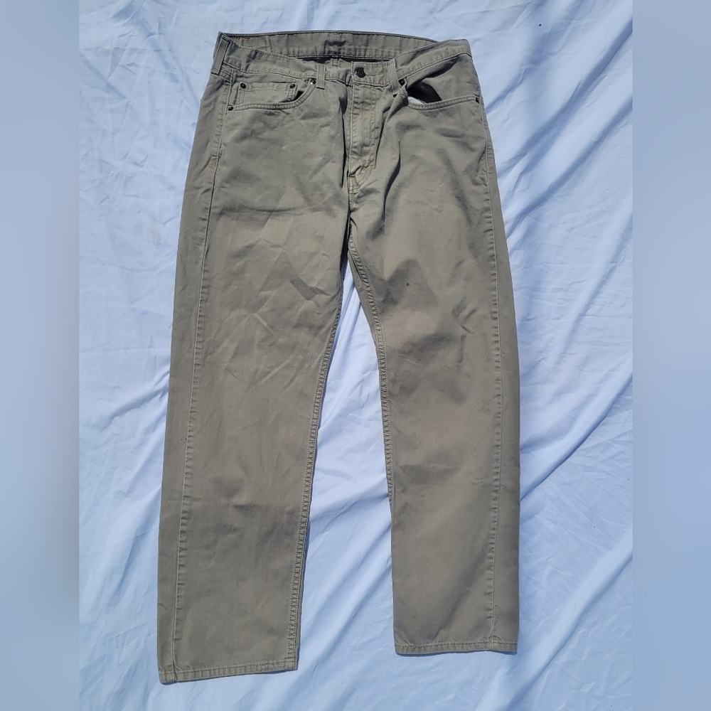 Levis 505 36X32 Men Denim Khaki Jean's